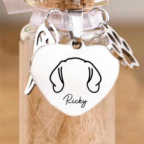 Custom Pet Fur Keepsake Jar - Personalized Pet Memorial Sympathy Gifts For Dogs, Cats - Gone But Not Forgotten