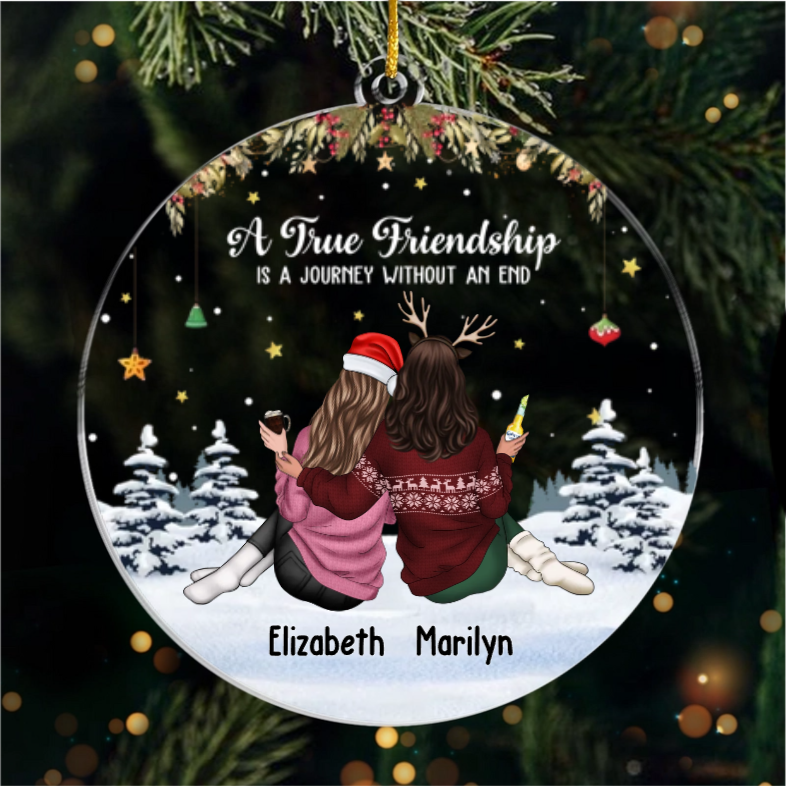 Custom Acrylic Ornament - Personalized Christmas Best Friend Birthday Gifts For Women, Besties, Sisters, BFF - Best Friends Make Christmas Brighter