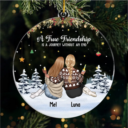 Custom Acrylic Ornament - Personalized Christmas Best Friend Birthday Gifts For Women, Besties, Sisters, BFF - Best Friends Make Christmas Brighter
