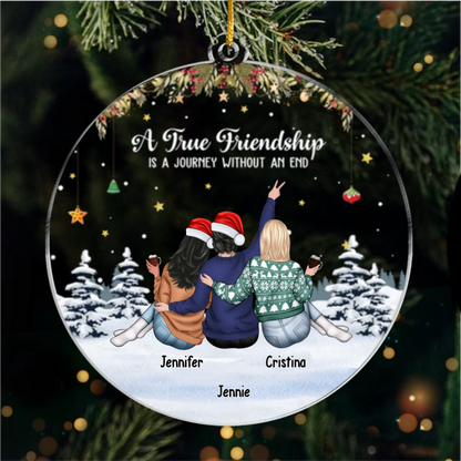 Custom Acrylic Ornament - Personalized Christmas Best Friend Birthday Gifts For Women, Besties, Sisters, BFF - Best Friends Make Christmas Brighter
