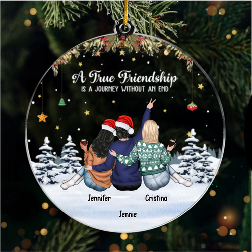 Custom Acrylic Ornament - Personalized Christmas Best Friend Birthday Gifts For Women, Besties, Sisters, BFF - Best Friends Make Christmas Brighter