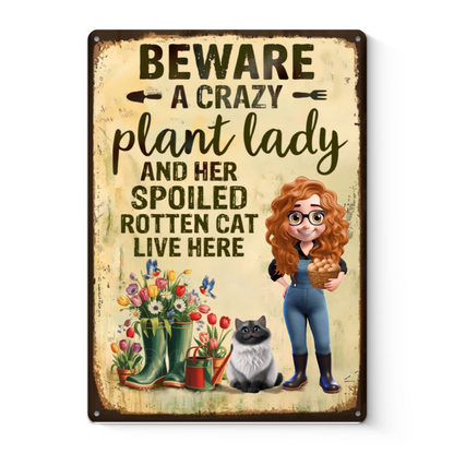 Custom Home Decor Metal Sign - Personalized Garden Gifts For Gardeners, Dog Lovers, Dog Mom - Home Of Plant Lovers