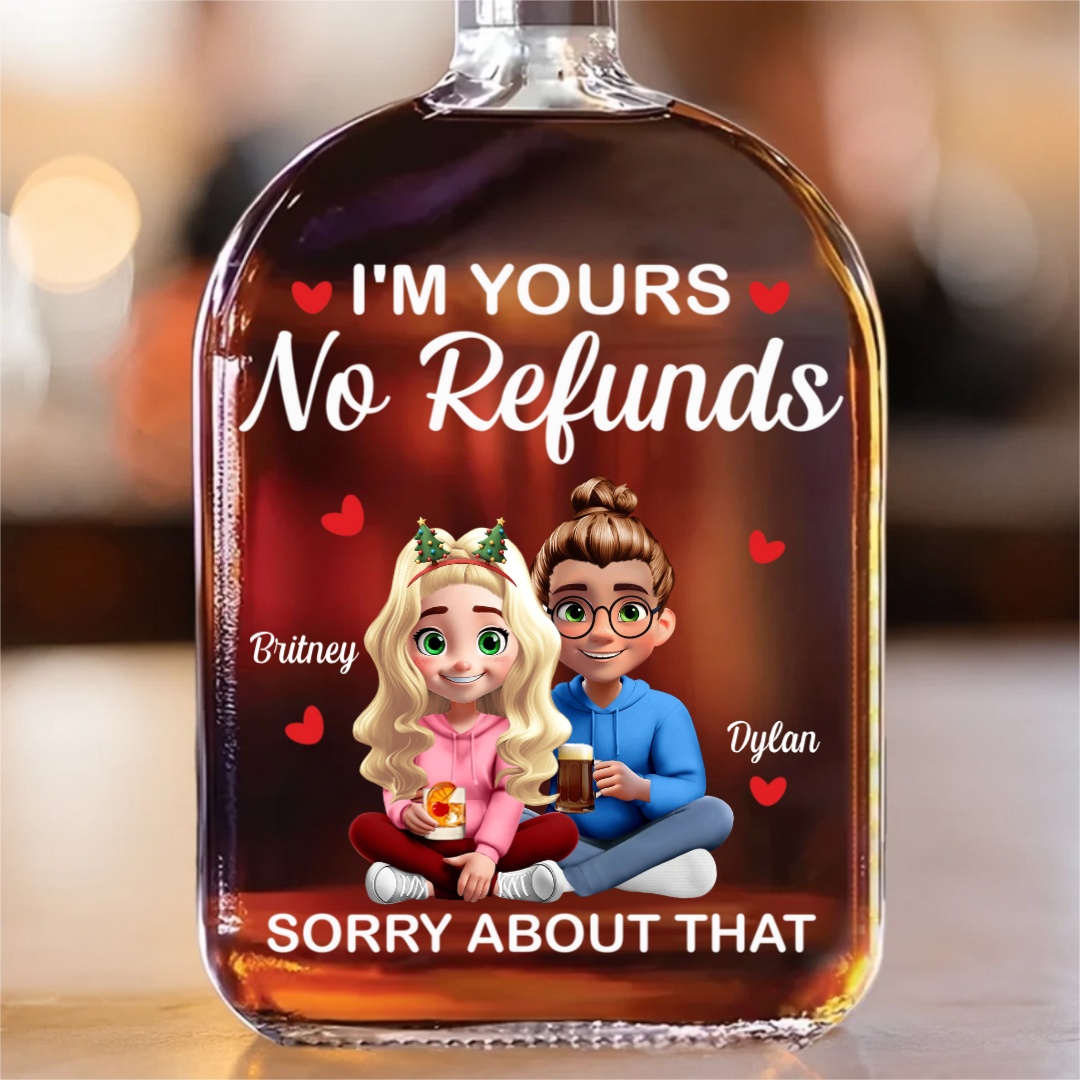 Custom Whiskey Bottle - Personalized Anniversary Wedding Gifts For Husband And Wife, Him And Her, Wine, Bourbon, Whiskey Lovers - Lifetime Contract, No Escape