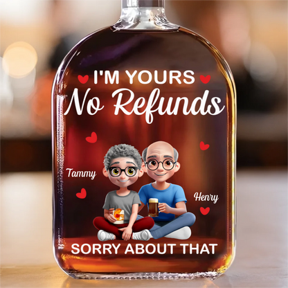 Custom Whiskey Bottle - Personalized Anniversary Wedding Gifts For Husband And Wife, Him And Her, Wine, Bourbon, Whiskey Lovers - Lifetime Contract, No Escape