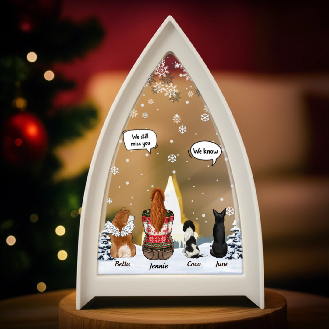 Custom LED Tabletop Lantern Light - Personalized Pet Christmas Memorial Sympathy Gifts For Dogs - Shine On Love