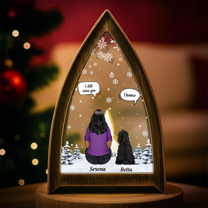 Custom LED Tabletop Lantern Light - Personalized Pet Christmas Memorial Sympathy Gifts For Dogs - Shine On Love