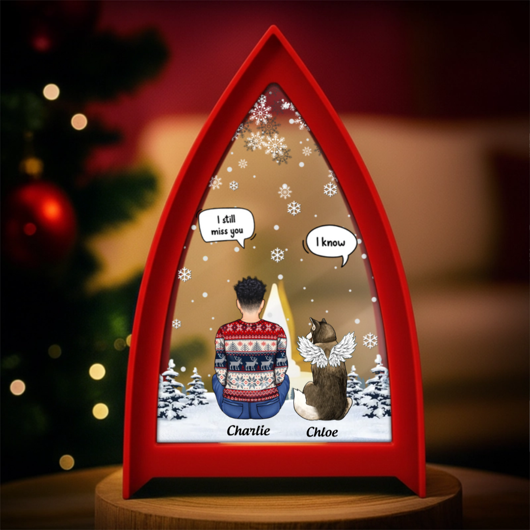 Custom LED Tabletop Lantern Light - Personalized Pet Christmas Memorial Sympathy Gifts For Dogs - Shine On Love