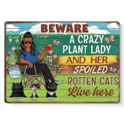 Here Lives A Plant Lover And Her Precious Little Dog - Dog Personalized Custom Home Decor Metal Sign - House Warming Gift For Pet Owners, Pet Lovers