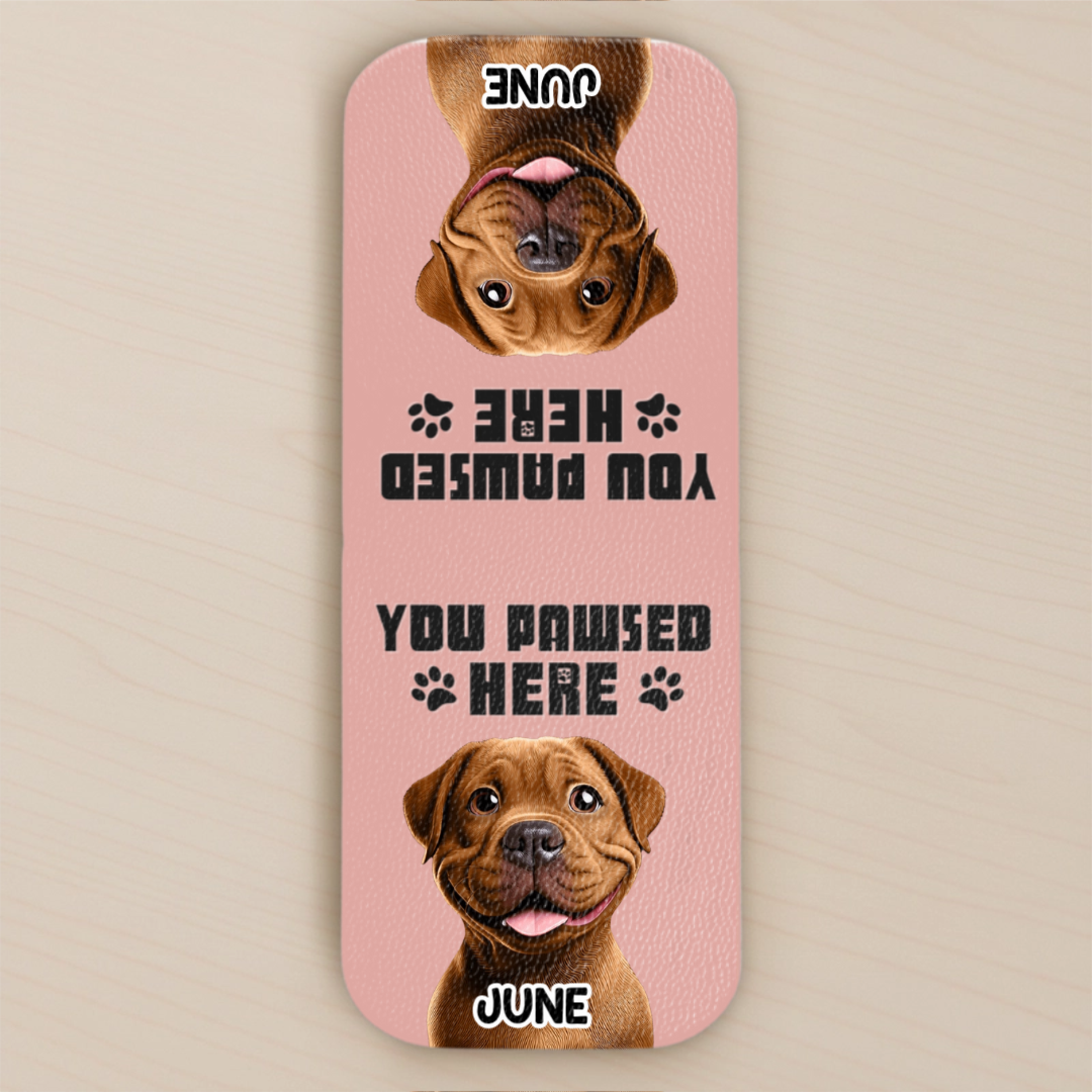 Custom Leather Magnetic Bookmark - Personalized Bookish Gifts For Book Lovers, Bookworms, Dog Dad And Mom - Paws And Pages Bring Joy