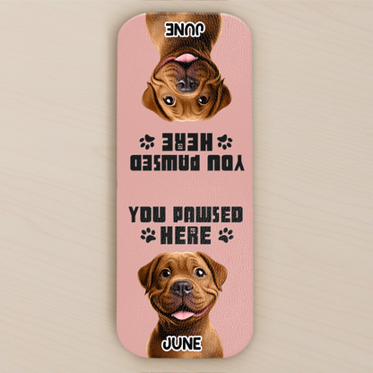 Custom Leather Magnetic Bookmark - Personalized Bookish Gifts For Book Lovers, Bookworms, Dog Dad And Mom - Paws And Pages Bring Joy