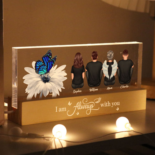 Butterfly I Am Always With You Memorial Personalized Acrylic Block LED Night Light