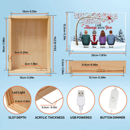 Berry Tree Always With You Family Dad Mom Kids Dogs Cats Memorial Remembrance Sympathy Gift Personalized Wooden Frame Light Box