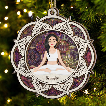 Yoga Mandala - Gift For Yoga Lovers - Personalized Suncatcher Ornament Ornament The Next Custom Gift