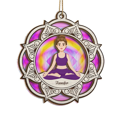 Yoga Mandala - Gift For Yoga Lovers - Personalized Suncatcher Ornament Ornament The Next Custom Gift