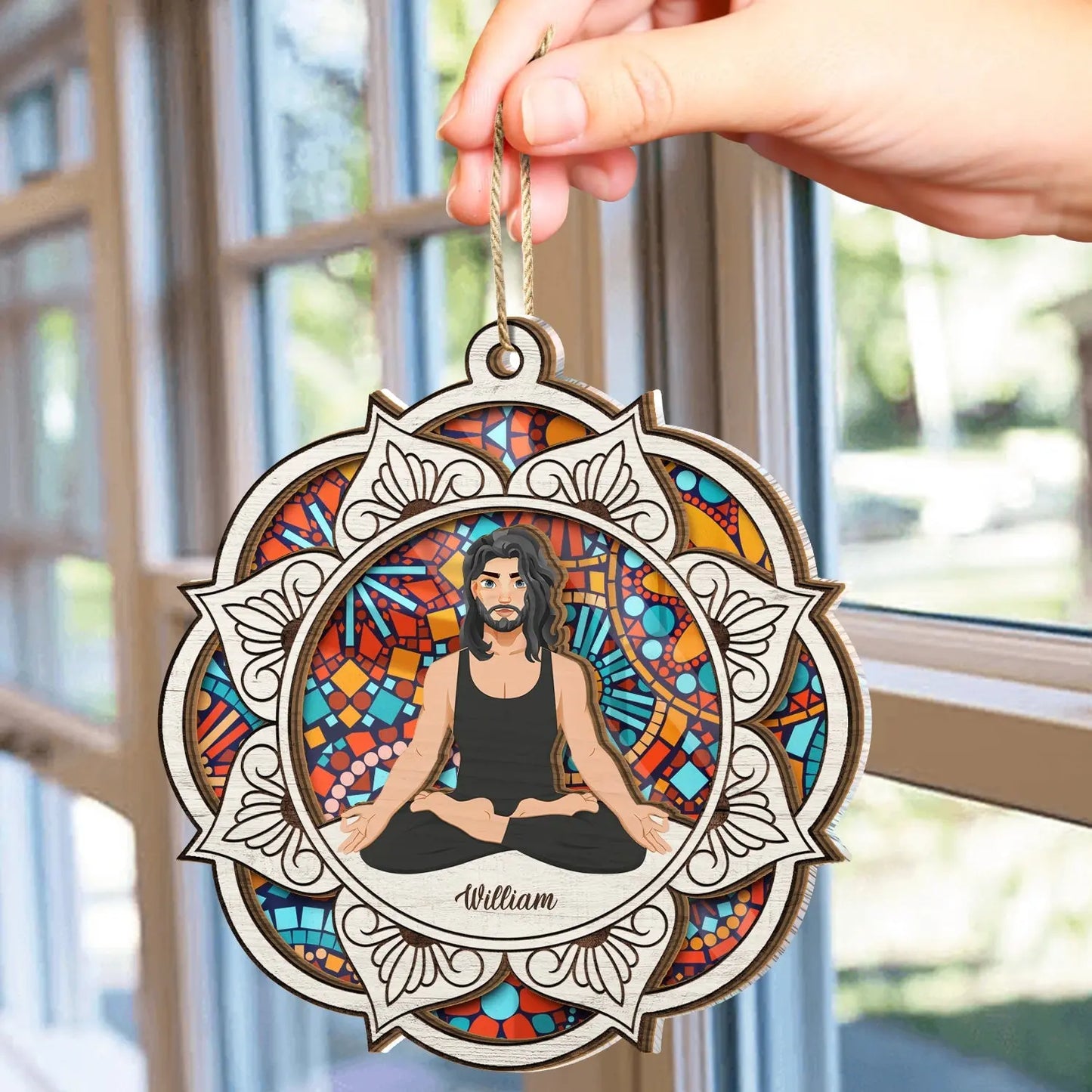 Yoga Mandala - Gift For Yoga Lovers - Personalized Suncatcher Ornament Ornament The Next Custom Gift