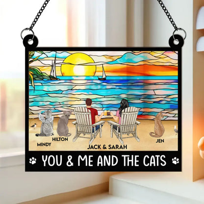 You And Me And The Dogs - Personalized Window Hanging Suncatcher Ornament - Anniversary Gifts Hanging Suncatcher Ornament The Next Custom Gift