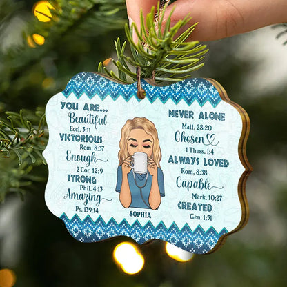 You Are Beautiful - Christmas Gift For Nurse - Personalized Custom Wooden Ornament ornament The Next Custom Gift