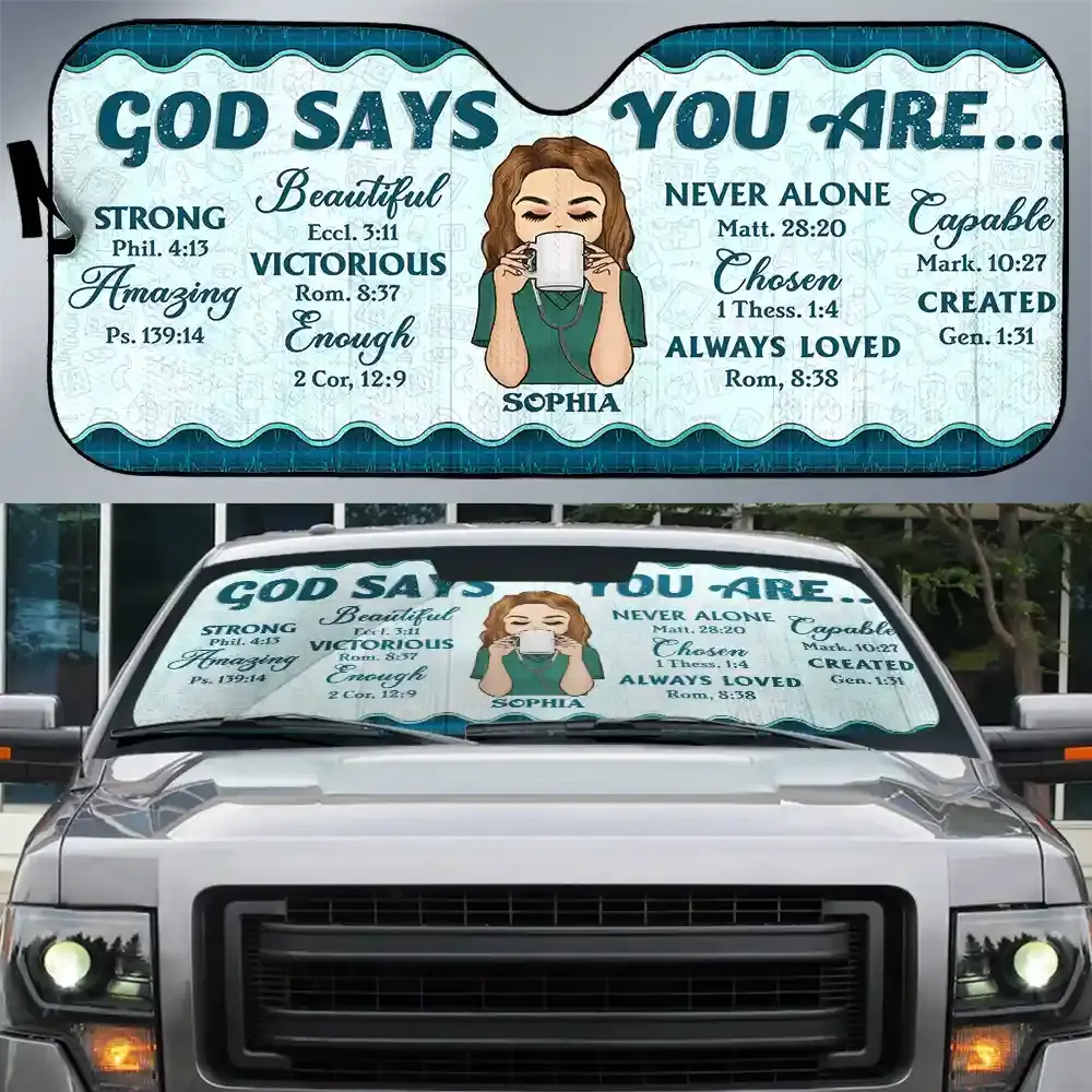 You Are Beautiful Nurse - Personalized Auto Sunshade Sunshade The Next Custom Gift