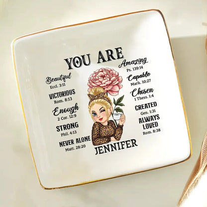 You Are Beautiful Victorious Enough Women - Personalized Ring Dish Dish The Next Custom Gift