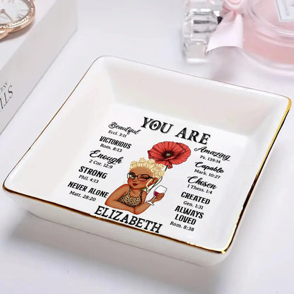 You Are Beautiful Victorious Enough Women - Personalized Ring Dish Dish The Next Custom Gift