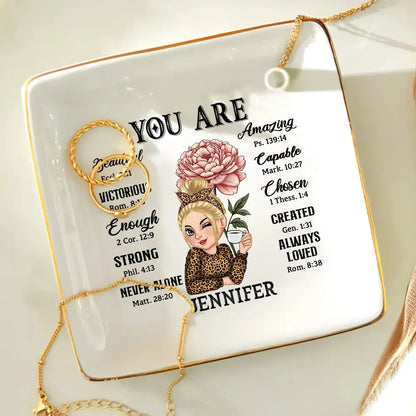 You Are Beautiful Victorious Enough Women - Personalized Ring Dish Dish The Next Custom Gift