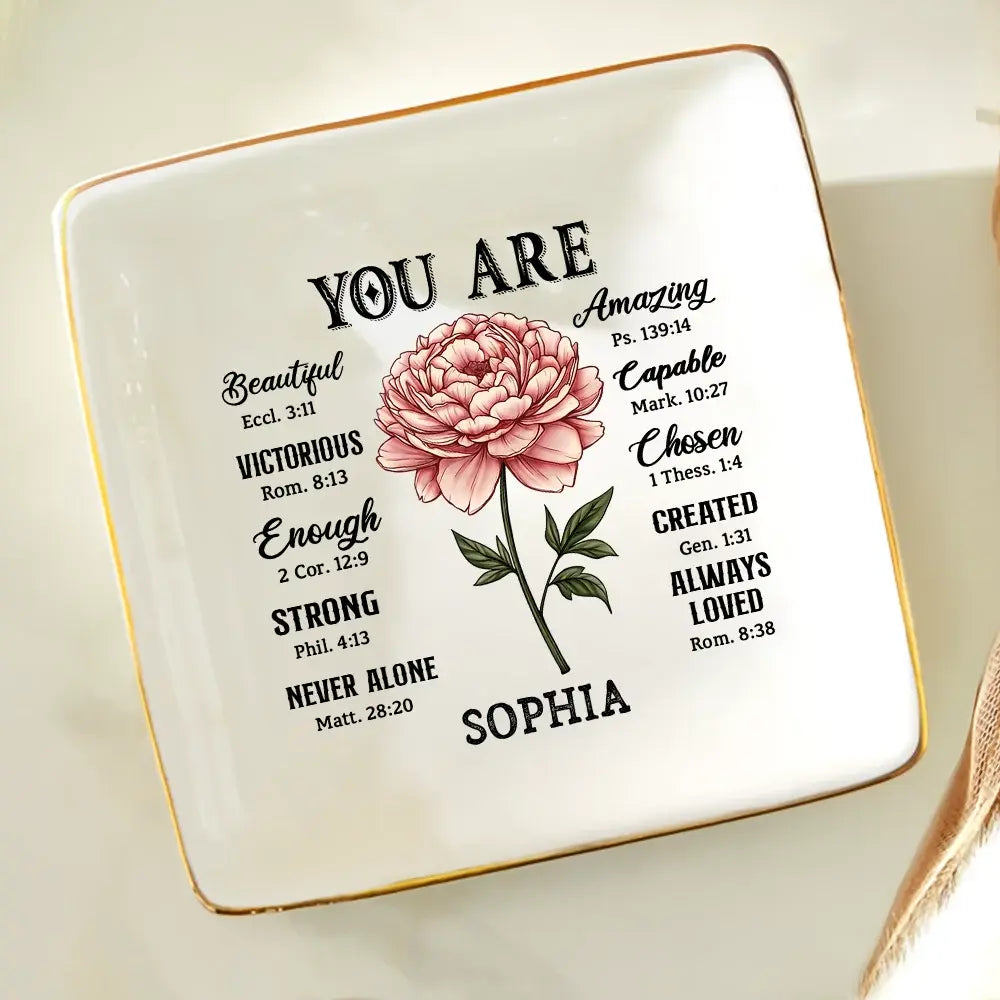 You Are Beautiful Victorious Women - Personalized Ring Dish Jewelry Dish The Next Custom Gift