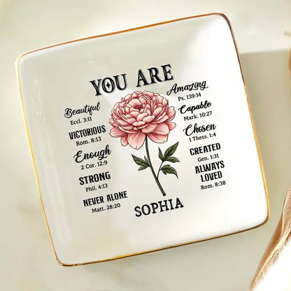 You Are Beautiful Victorious Women - Personalized Ring Dish Jewelry Dish The Next Custom Gift