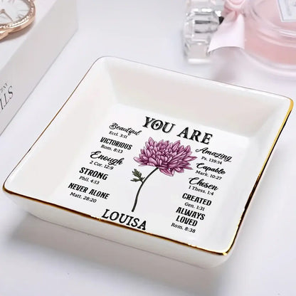 You Are Beautiful Victorious Women - Personalized Ring Dish Jewelry Dish The Next Custom Gift