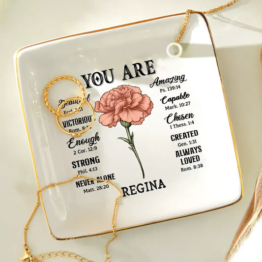 You Are Beautiful Victorious Women - Personalized Ring Dish Jewelry Dish The Next Custom Gift