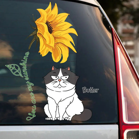 You Are My Sunshine Cat Lovers - Personalized Decor Decal Decal The Next Custom Gift