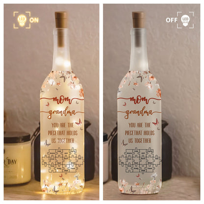 You Are The Piece That Holds Us Together - Personalized Bottle Lamp