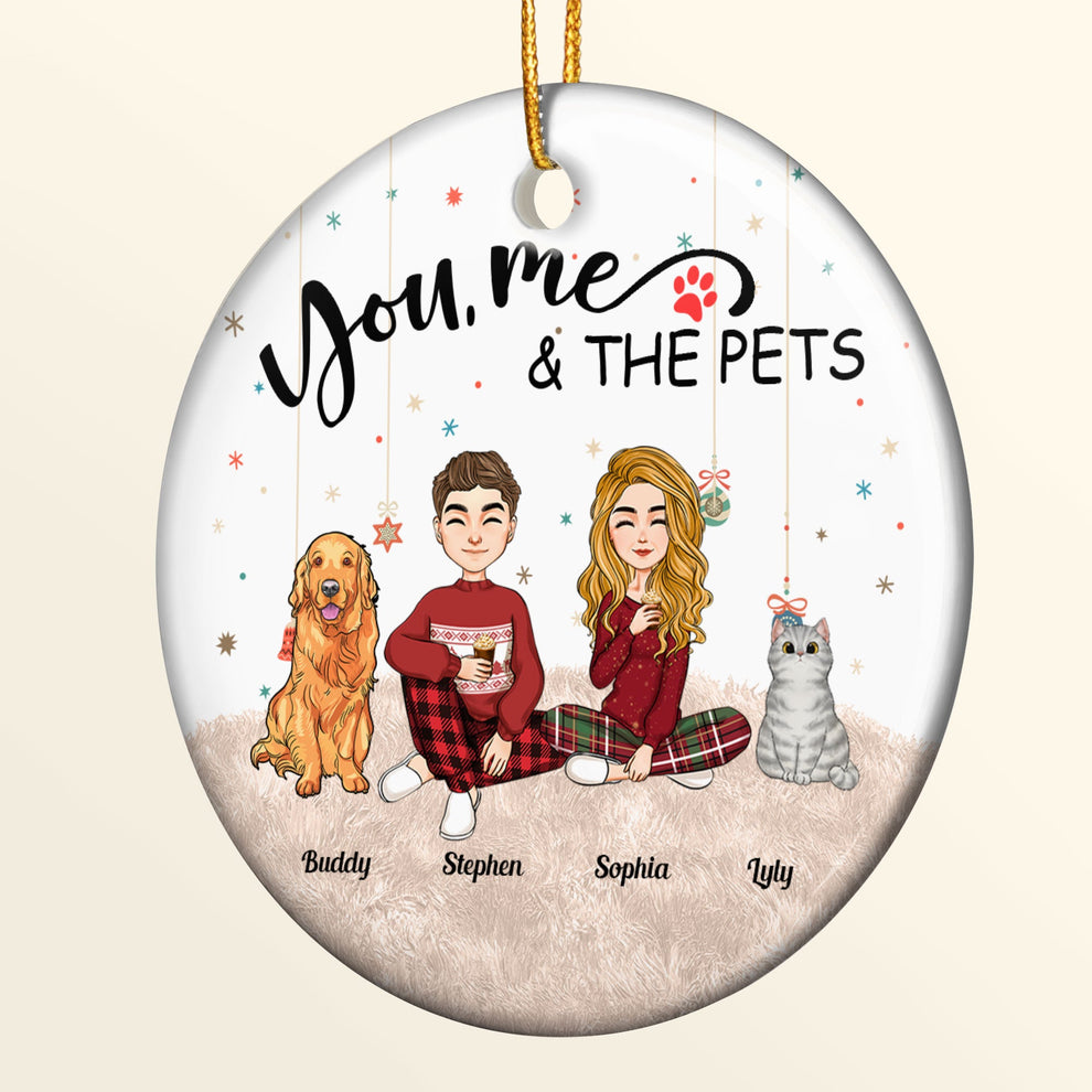 You, Me And The Pets - Personalized Acrylic Ornament