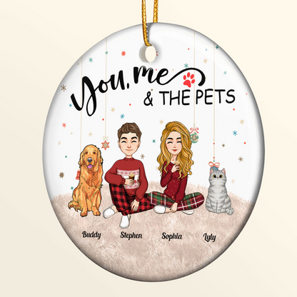 You, Me And The Pets - Personalized Acrylic Ornament