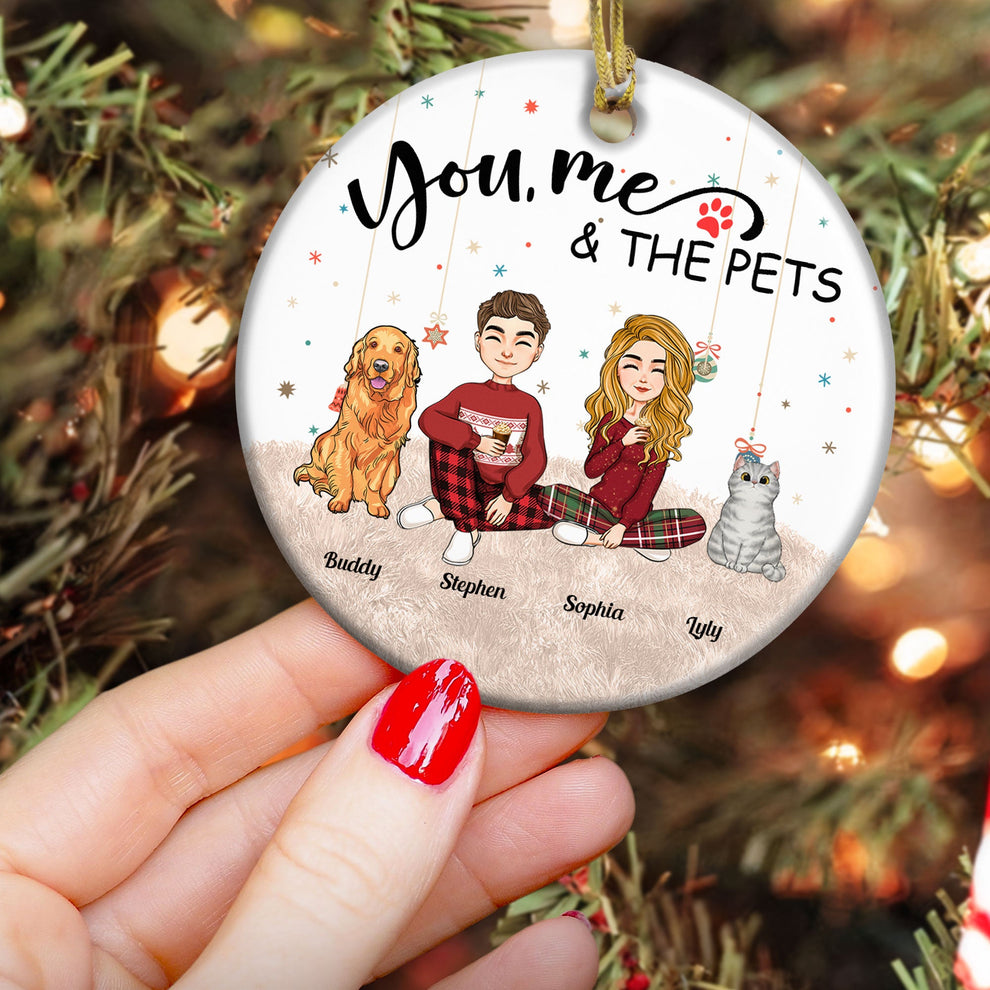 You, Me And The Pets - Personalized Acrylic Ornament