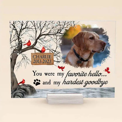 You Were My Favorite Hello And My Hardest Goodbye - Personalized Acrylic Photo Plaque Acrylic Plaque The Next Custom Gift