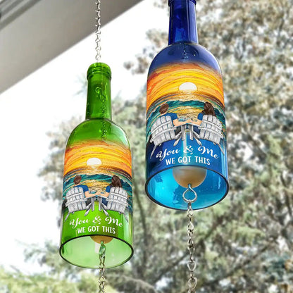 You And Me We Got This - Personalized Wine Bottle Wind Chime