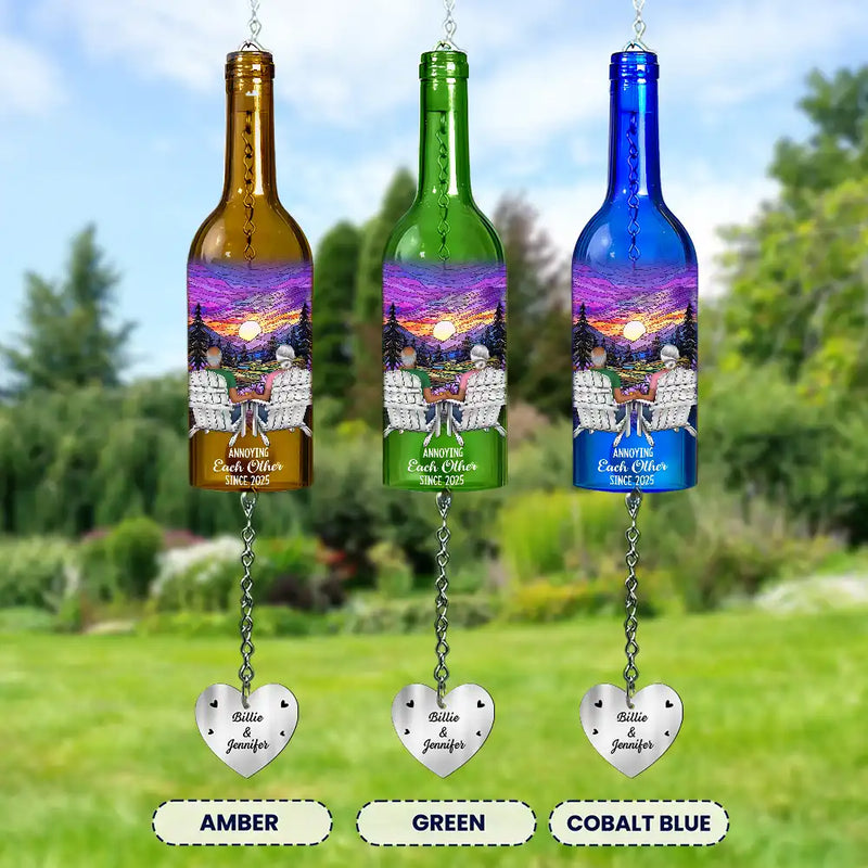 You And Me We Got This - Personalized Wine Bottle Wind Chime