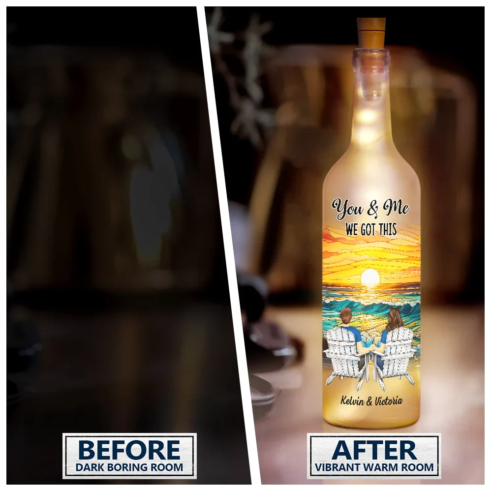 You And Me We Got This Couple Holding Hand - Personalized Bottle Light