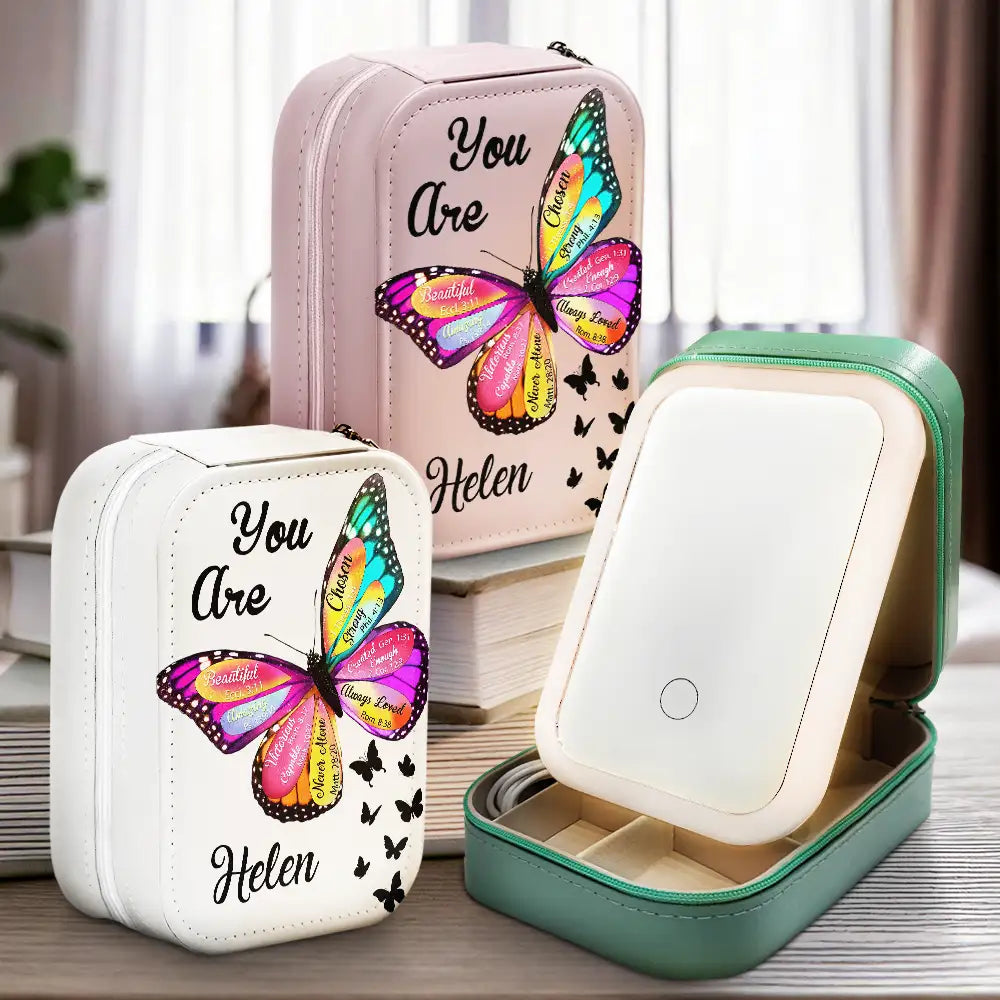 You Are Beautiful Christians - Personalized Makeup Box With LED Mirror