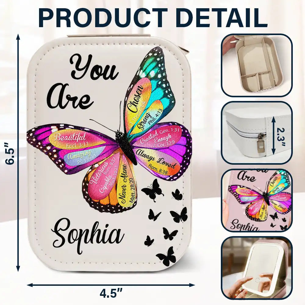 You Are Beautiful Christians - Personalized Makeup Box With LED Mirror