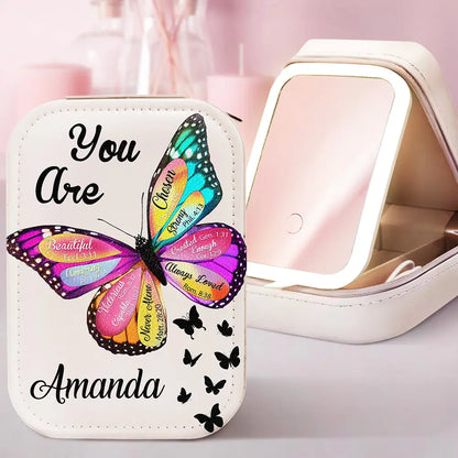 You Are Beautiful Christians - Personalized Makeup Box With LED Mirror