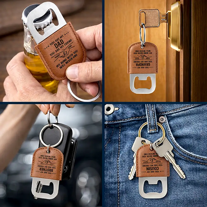 You Are My Brother My Friend - Personalized Leather Bottle Opener Keychain