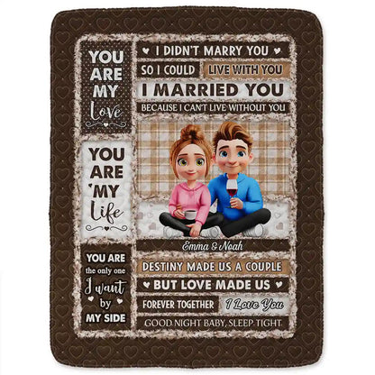 You Are My Love You Are My Life 3D Effect Couple - Personalized Fleece Blanket