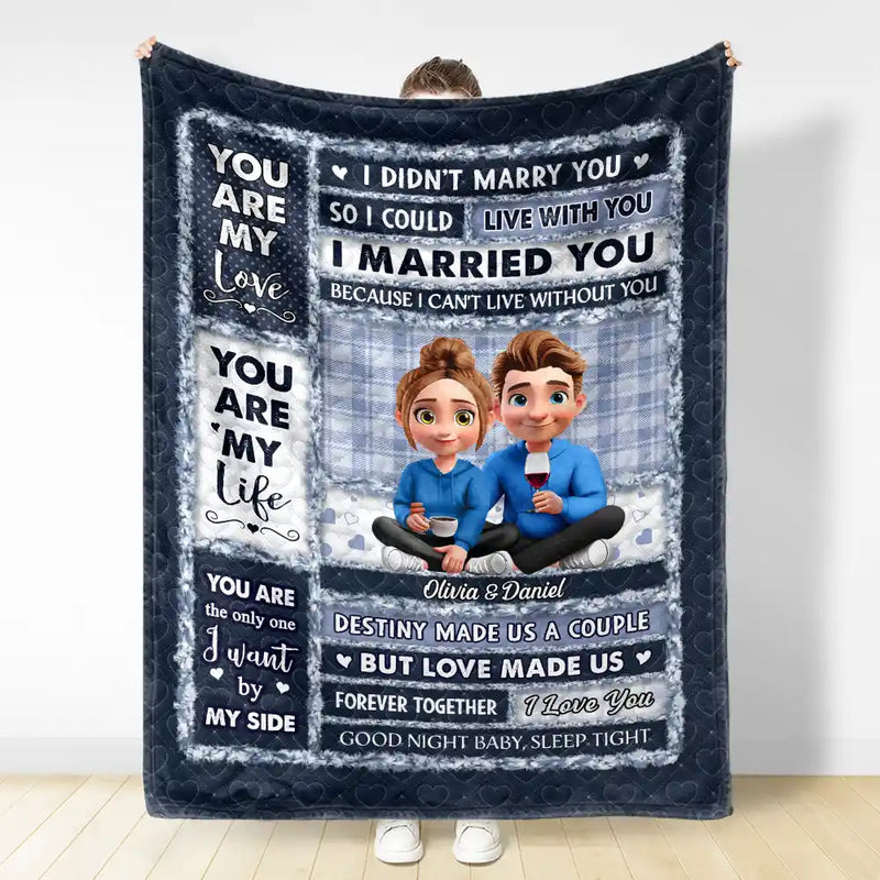 You Are My Love You Are My Life 3D Effect Couple - Personalized Fleece Blanket