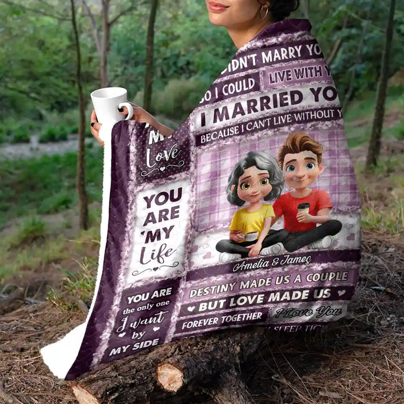 You Are My Love You Are My Life 3D Effect Couple - Personalized Fleece Blanket
