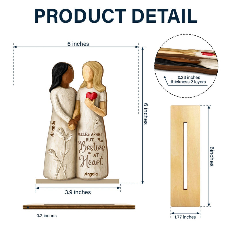 You Are The Sister I Got To Choose - 3D Inflated Effect Printed, Personalized Custom Shaped 2-Layered Wooden Plaque