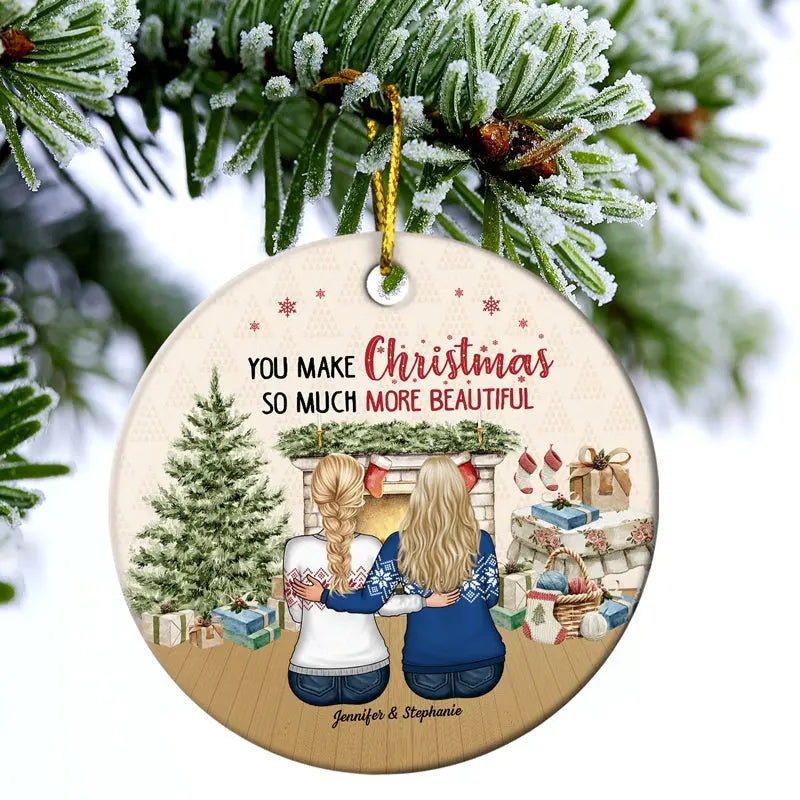 You're My Always & Forever - Christmas Gift For Couple - Personalized Custom Circle Acrylic Ornament ornament The Next Custom Gift