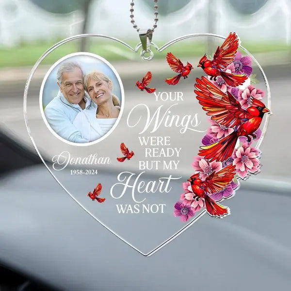 Your Wings Were Ready - Personalized Photo Car Ornament ornament The Next Custom Gift