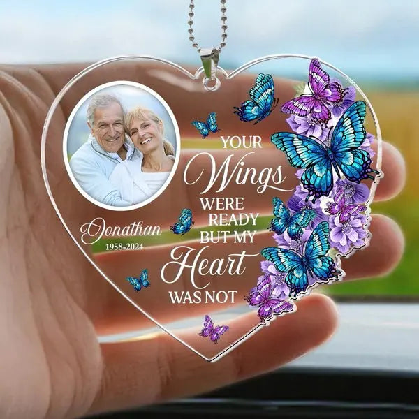 Your Wings Were Ready - Personalized Photo Car Ornament ornament The Next Custom Gift