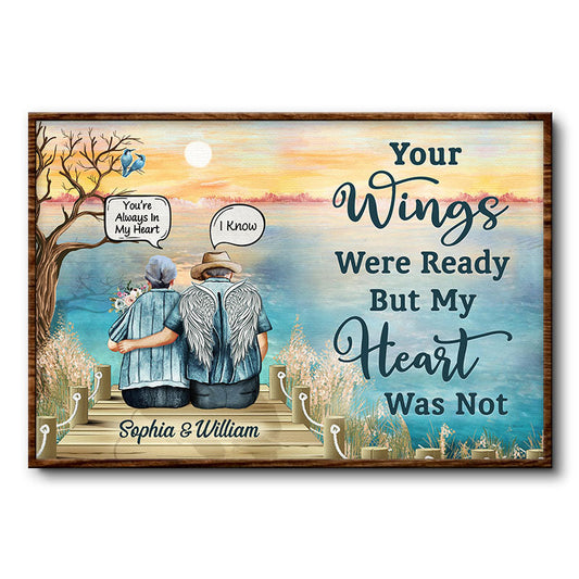 Your Wings Were Ready Widow Old Couple - Memorial Gift - Personalized Custom Poster